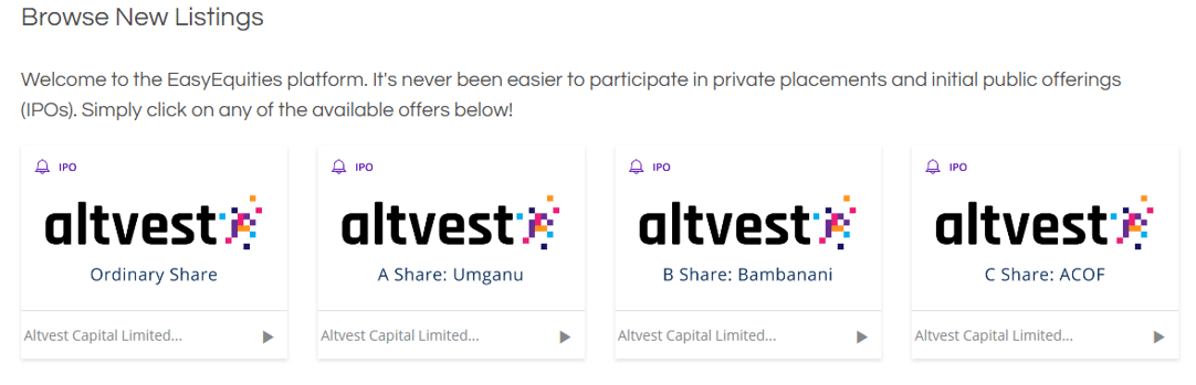 New Listings Altvest